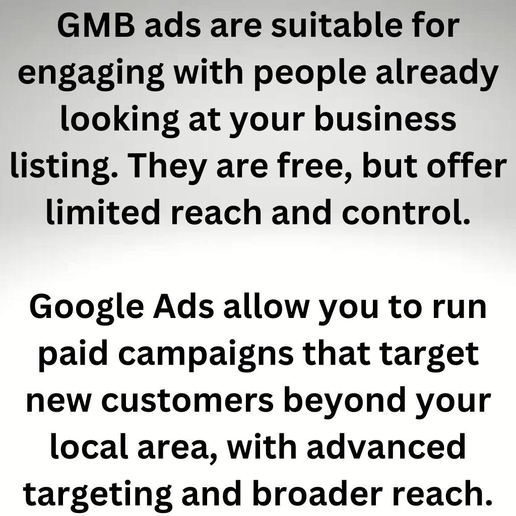 Comparison between google my business and google ad